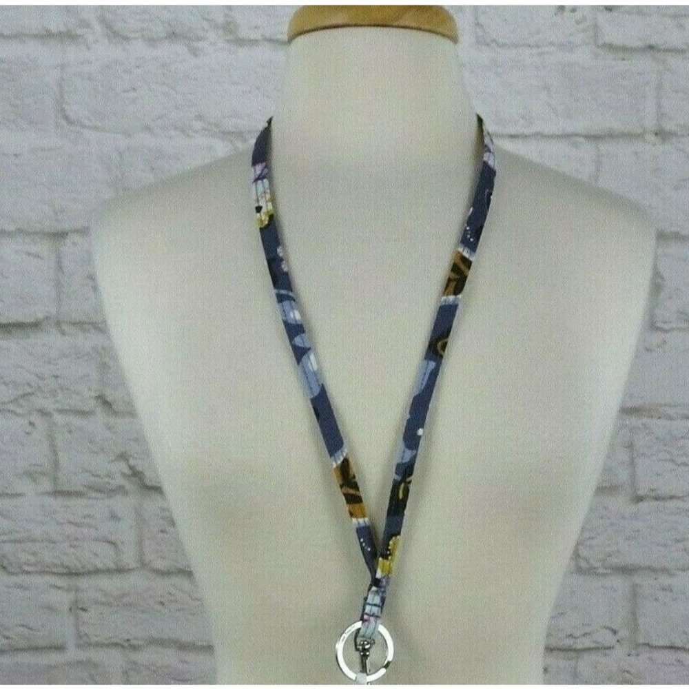 Vera Bradley Lanyard Key Ring ID Holder Charmont Meadow Clip Multi Purpose NEW
